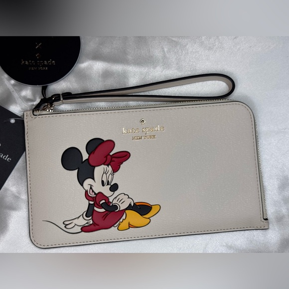 NWT Kate Spade New York X Disney Minnie Medium L-zip Wristlet - Picture 4 of 8